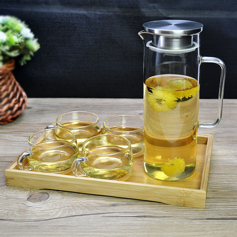 耐高温玻璃冷水壶家用晾凉瓶带盖