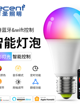 e27智能灯泡wifi蓝牙遥控homekit Google Home Alexa七彩RGB螺口
