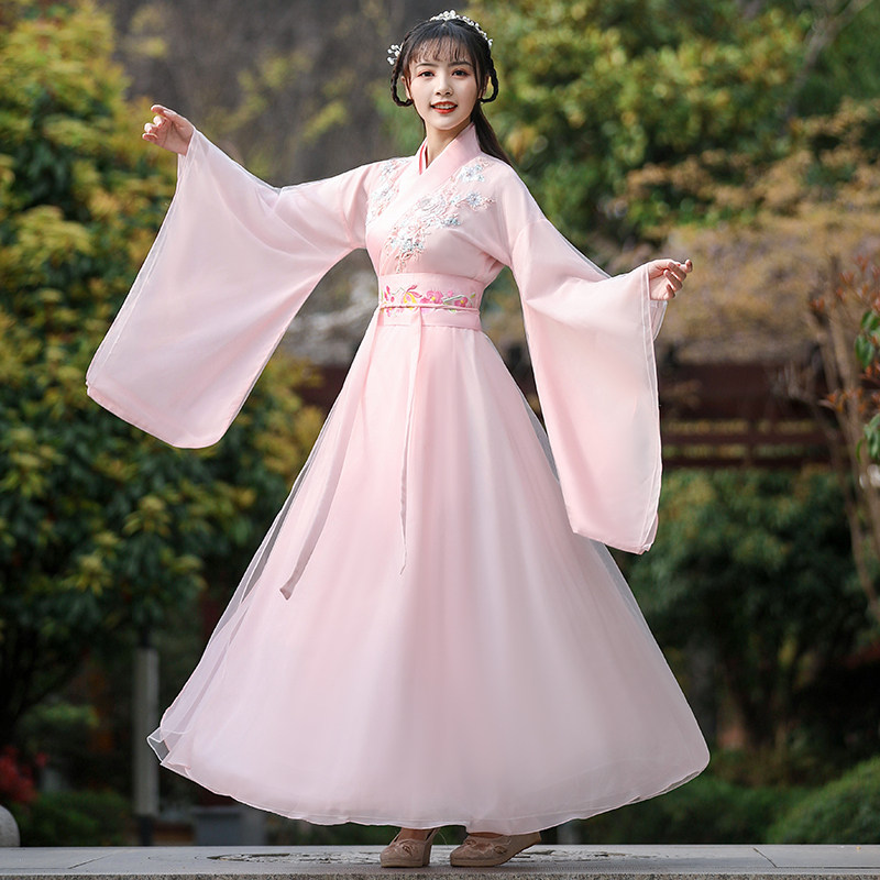 古装女中国风汉服女魏晋风汉服仙气古风仙女古典舞演出服古筝舞蹈