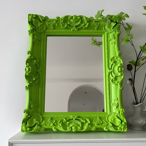 欧式化妆镜装饰镜子浴室镜荧光绿