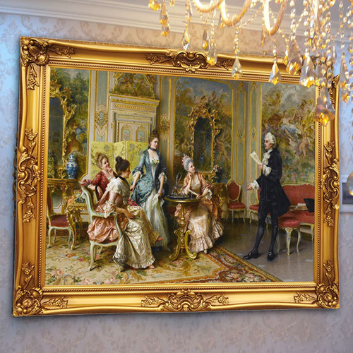 别墅油画装饰画客厅餐厅挂画复古