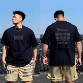 300斤重磅纯棉短袖 男T恤夏季 美式 加肥加大码 复古潮牌宽松半袖 上衣