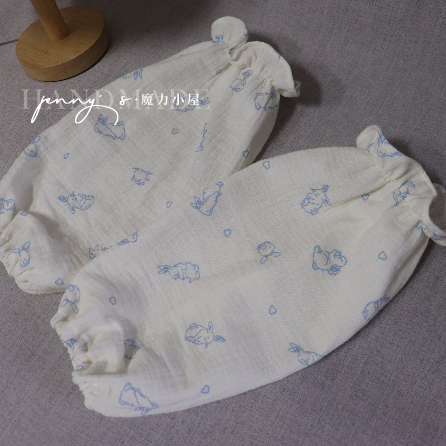 手作女士纯棉皱皱纱袖套 办公族夏季空调房用 护肘关节护手臂防凉