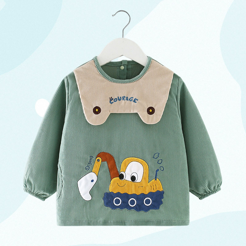 儿童罩衣防水纯棉宝宝吃饭反穿衣婴幼儿园小狗狗挖掘机小汽车围兜,童装/婴儿装/亲子装,反穿衣/罩衣,淘宝优惠券,粉丝福利购,淘宝优惠卷