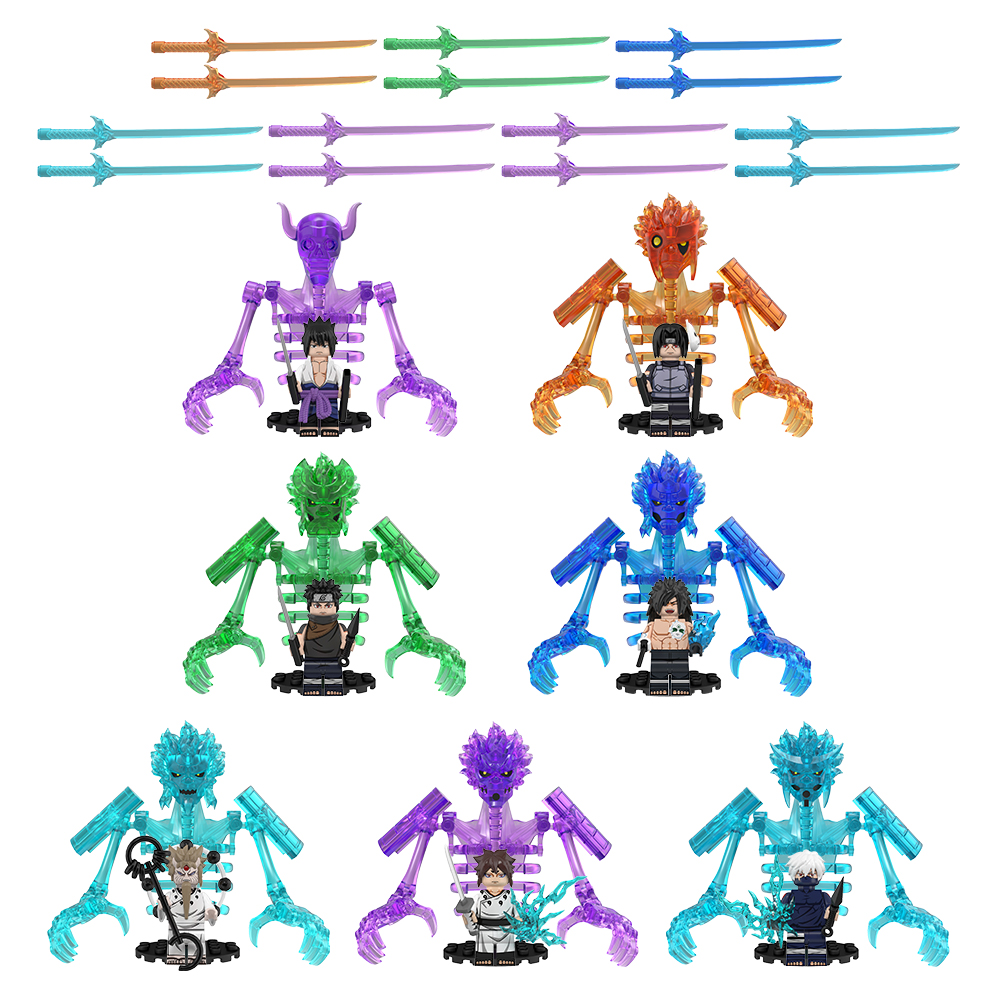 中国积木动漫忍者系列须佐能乎全形态拼装积木拼插儿童小型玩具