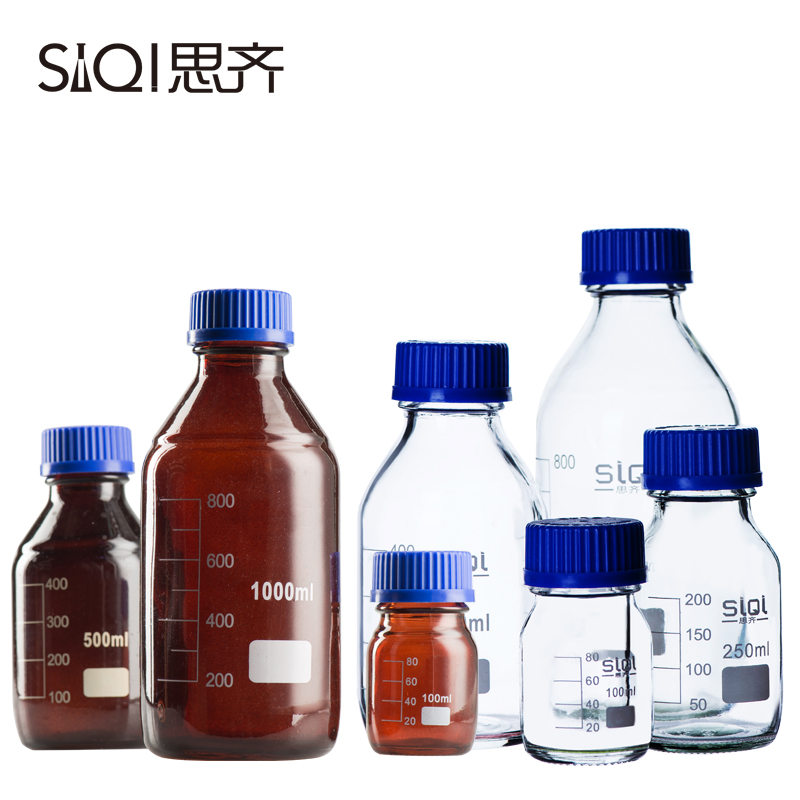 ˼Æë ͸Ã÷²èɫרɫÀ¶¸ÇË¿¿ÚÆ¿ÃÜ·âÆ¿ ²£Á§Æ¿ 100ml250ml500ml1000ml À¶¸ÇÊÔ¼ÁÆ¿ÂÝ¿ÚÆ¿ËÜÁÏÀ¶É«Æ¿¸Ç