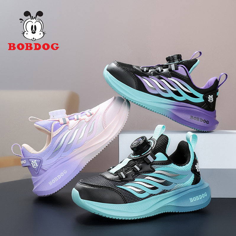 巴布豆女童鞋运动鞋2026新款春秋儿童网面老爹鞋中大童透气跑步鞋
