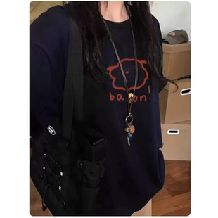 胖mm大码纯棉短袖t恤男女美式复古半袖正肩上衣宽松显瘦情侣体恤