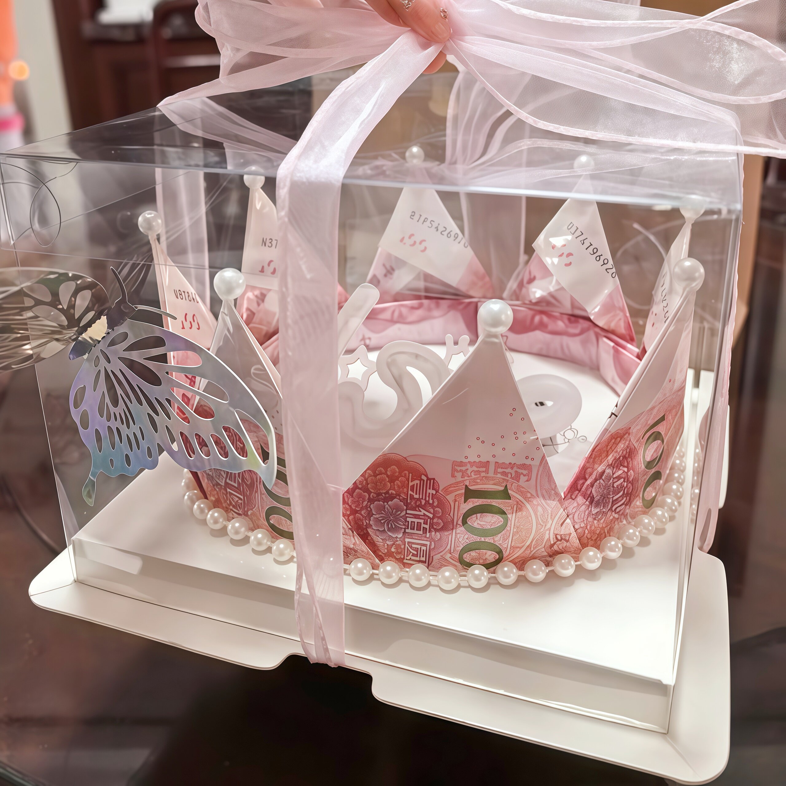 创意有钱花皇冠生日礼物送女友情人节手工diy花束生日帽头饰礼物