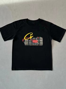 Angel King 25ss帆船粉色“C4炸弹”印花短袖T恤男女同款黄色tee