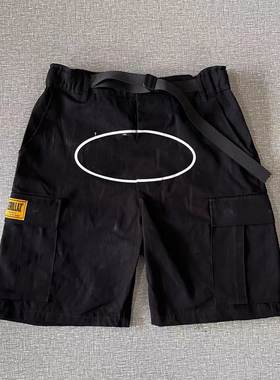 Angel King 帆船工装短裤 黑白印花夏季工装裤