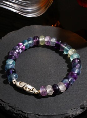 制道珠宝925纯银紫萤手链男女高级原创ZB0034