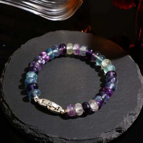 制道珠宝925纯银紫萤手链