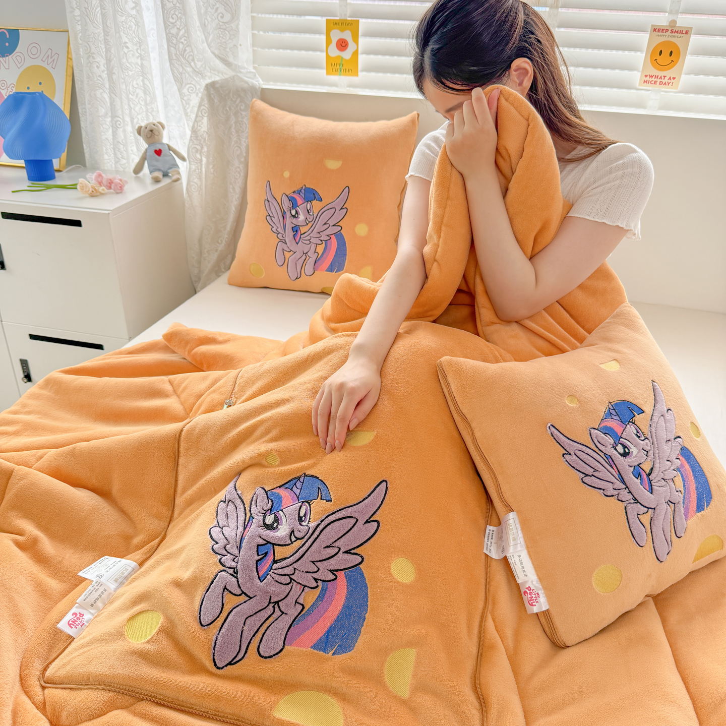 小马宝莉二合一两用抱枕被