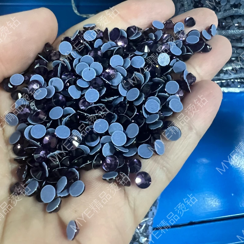 荷花紫耦合紫精品仿奥烫钻比赛服贴钻鞋子DIY手工散钻高档平底钻