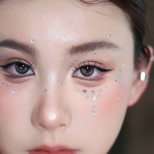 演唱会贴钻闪钻音乐电音节脸上贴饰品脸部贴薄纱蝴蝶免胶自粘贴纸