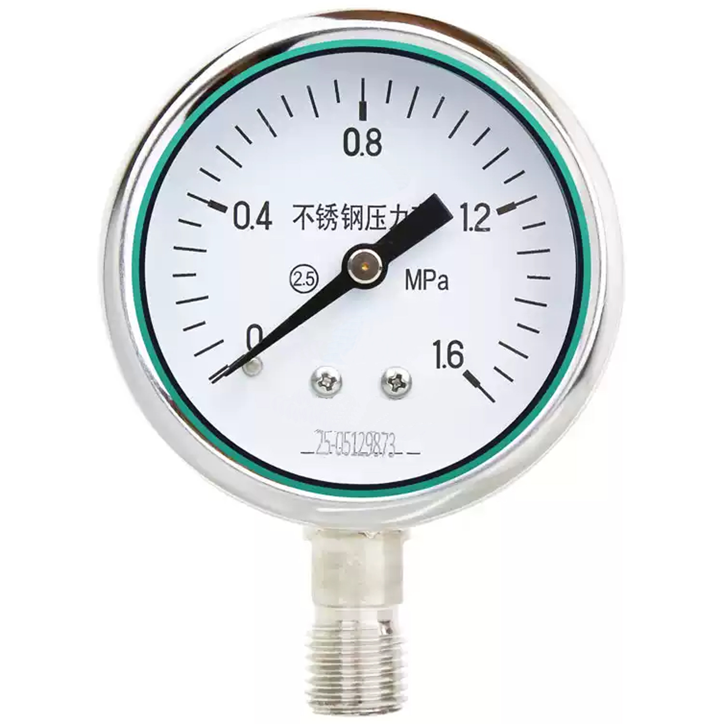 y-60b-f不锈钢压力表Y-60BF 2.5级 0-1.6MPA 耐高温 M14*1.5 包邮