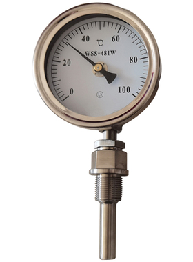 wss-481w 万向型抽芯式双金属温度计 Φ6 l=150mm 0-200℃ M27*2
