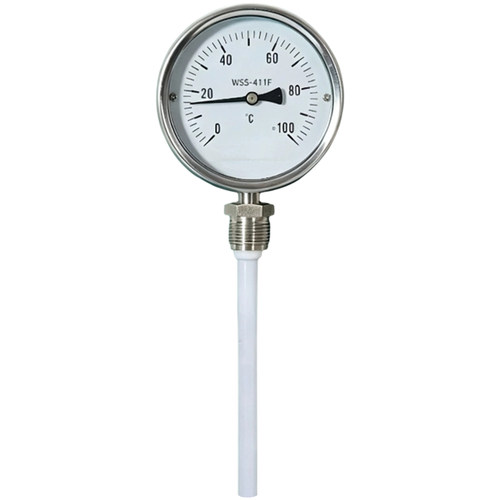 wssf-411衬四氟温度表wss-411f防腐温度计1.5级0-150℃G1/2耐腐蚀