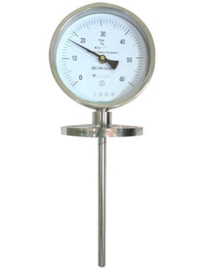 上海仪表 WSS-514 法兰套管温度计 1.0级 Φ12*150mm 0-60℃ dn40