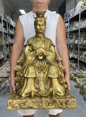 碧霞元君铜摆件家居客厅装饰