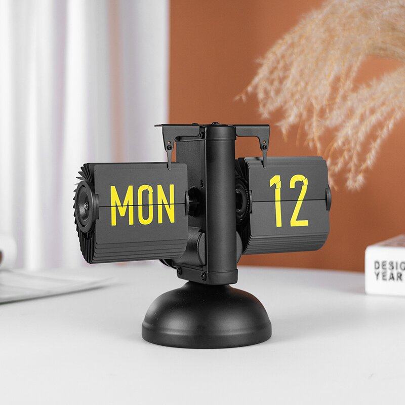 自动日历摆件翻页时钟桌面机械表摆台式数字闹钟创意客厅装饰座钟,家居饰品,座钟,淘宝优惠券,粉丝福利购,淘宝优惠卷