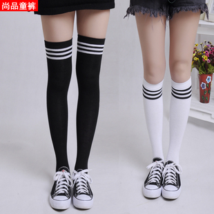 春秋款儿童中筒袜过膝长筒袜半截小腿袜条纹横杠男童足球袜学生袜