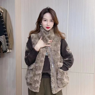 无拉链百搭常规立领大口袋马甲