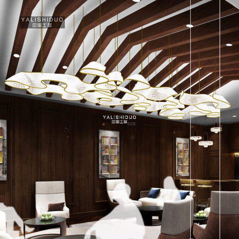 异形吊灯酒店售楼部沙盘会客厅写字楼大堂创意艺术造型工程灯定制