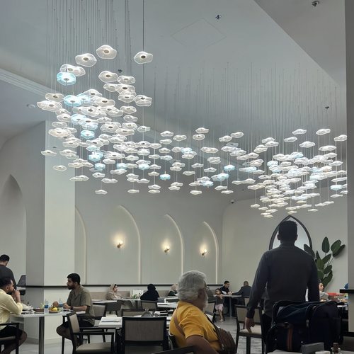 酒店宴会厅亚克力吊灯展厅店铺复式楼别墅大堂餐厅个性创意荷叶灯