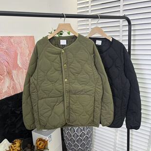 全包边宽松休闲单排扣棉衣棉服E3176 日系秋冬情侣款