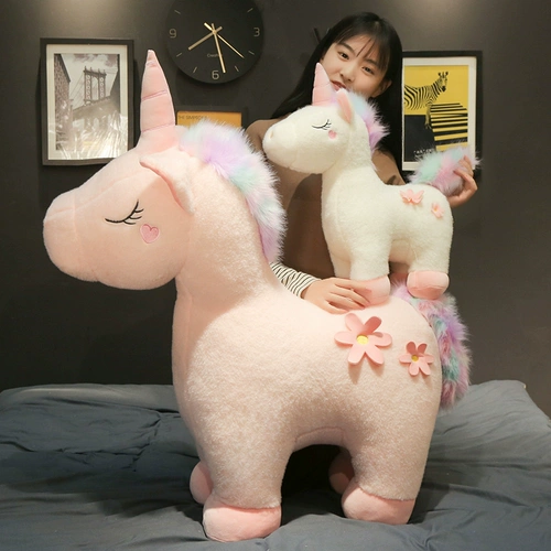 Милая плюшевая радужная игрушка, большая тряпичная кукла для сна, единорог, 1м