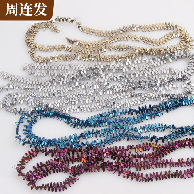 周连发黑胆石瓜子珠散珠饰品包邮