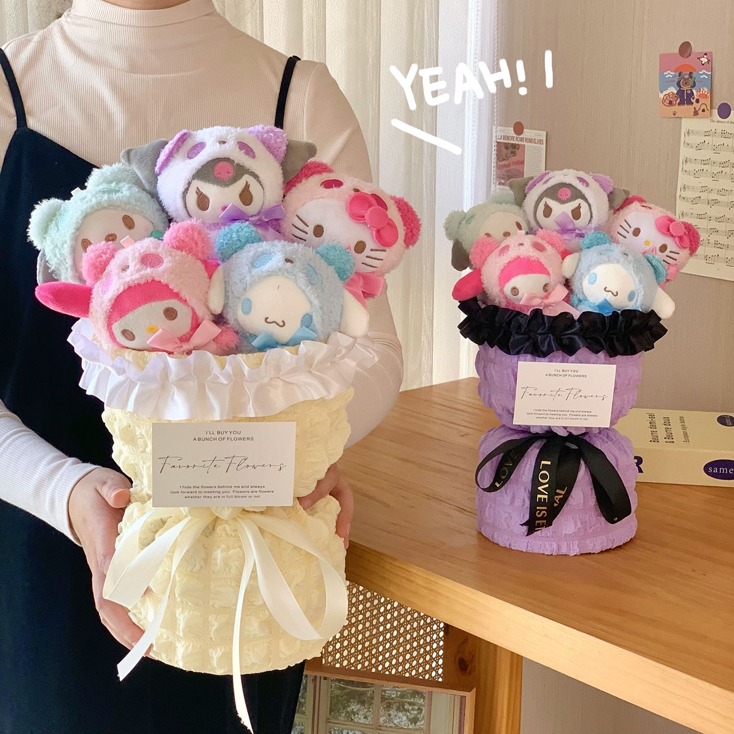hellokitty卡通库洛米女生闺蜜成品花束公仔玩偶生日礼物毕业图片