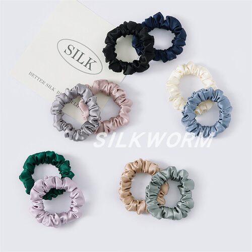 重磅30姆100%真丝发圈桑蚕丝大肠发圈女精致头绳不伤发发饰2CM