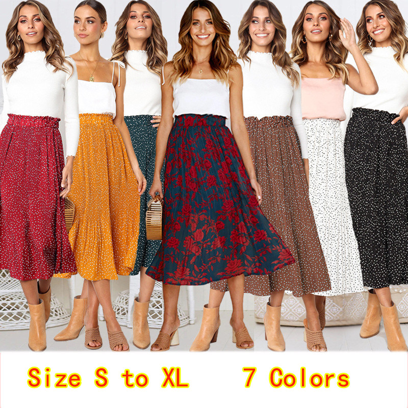 2019 Summer Women Skirt High Waist mid calf skirts Women's Skirtsin the Women's clothing/Boutique , Skirts  category - from Buy2taobao.com to provide professional Taobao agent buy service
