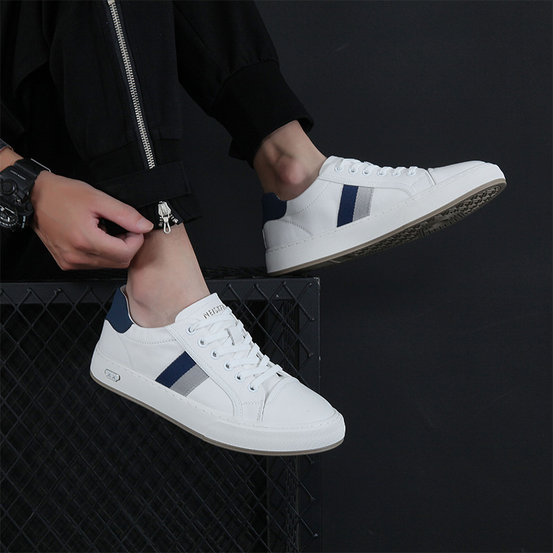 欧洲站2023夏季新款时尚真皮休闲板鞋男士潮流百搭透气运动鞋男款