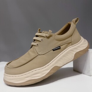 男士一脚蹬冰丝布鞋2025新款休闲鞋厚底轻便透气防臭夏季透气男鞋