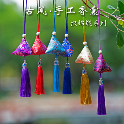 手工香囊diy材料包驱蚊纯艾草挂件公司商场活动礼品随身香包成品