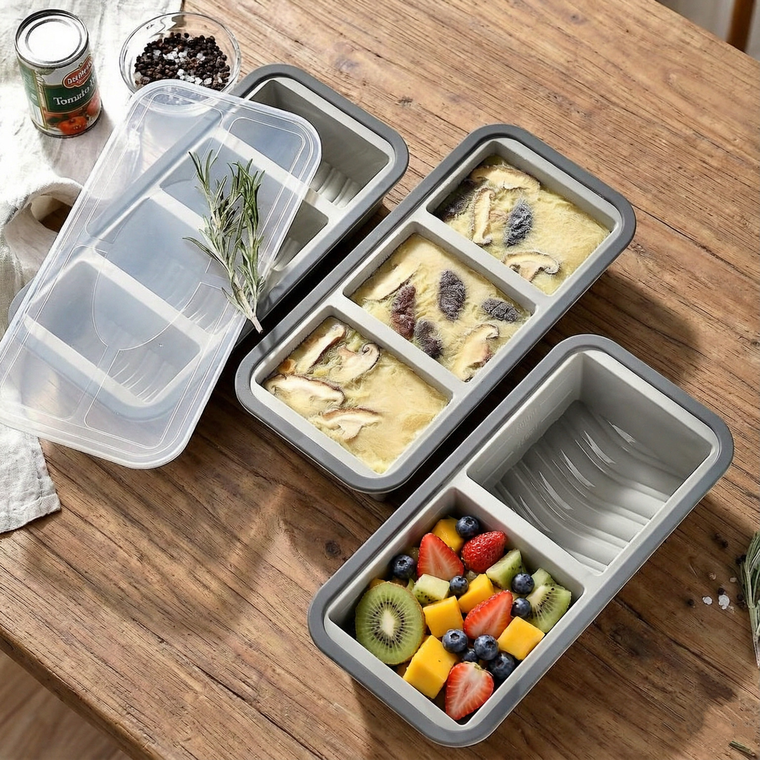 食品级硅胶饭盒上班族学生专用便当盒带饭神器便携式餐盒
