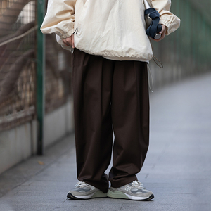 你初恋老王西裤男垂感直筒宽松休闲坠感休闲裤男士纯色百搭日系女