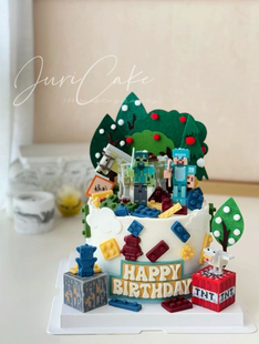 我的世界蛋糕装饰摆件minecraft生日布置配件主题甜品台积木插件