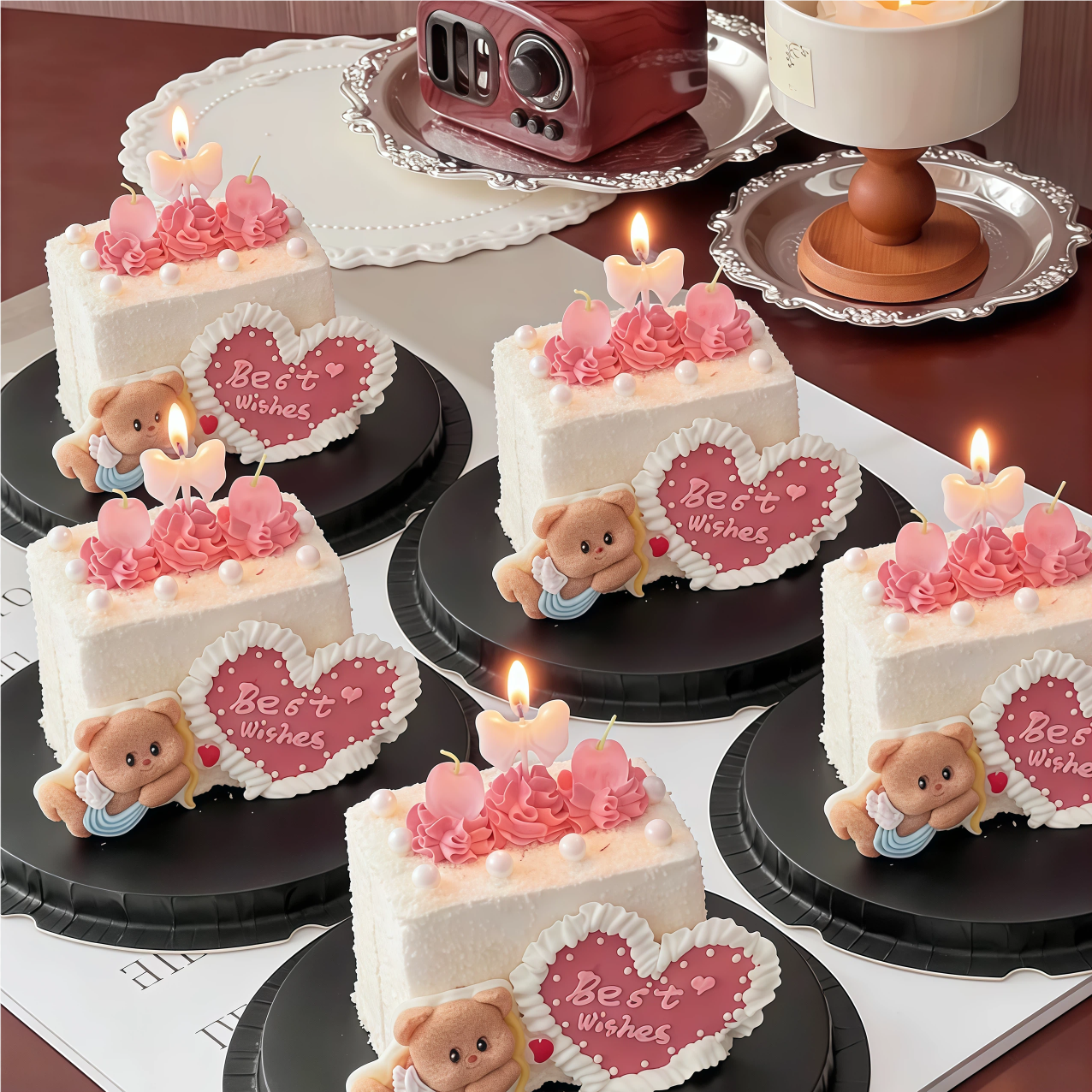 214情人节软陶丘比特黄油小熊蛋糕装饰摆件花边爱心白蝴蝶结蜡烛,节庆用品/礼品,节日装扮用品,淘宝优惠券,粉丝福利购,淘宝优惠卷