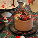 网红简约圣诞节巧克力蛋糕装 饰配件树脂小雪人姜饼人蜡烛蛋糕插件