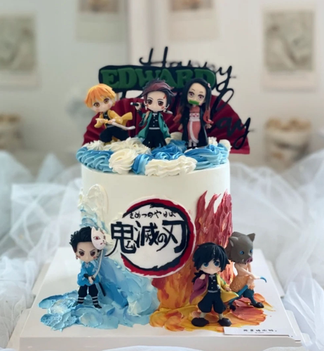 鬼灭之刃玩偶生日蛋糕摆件