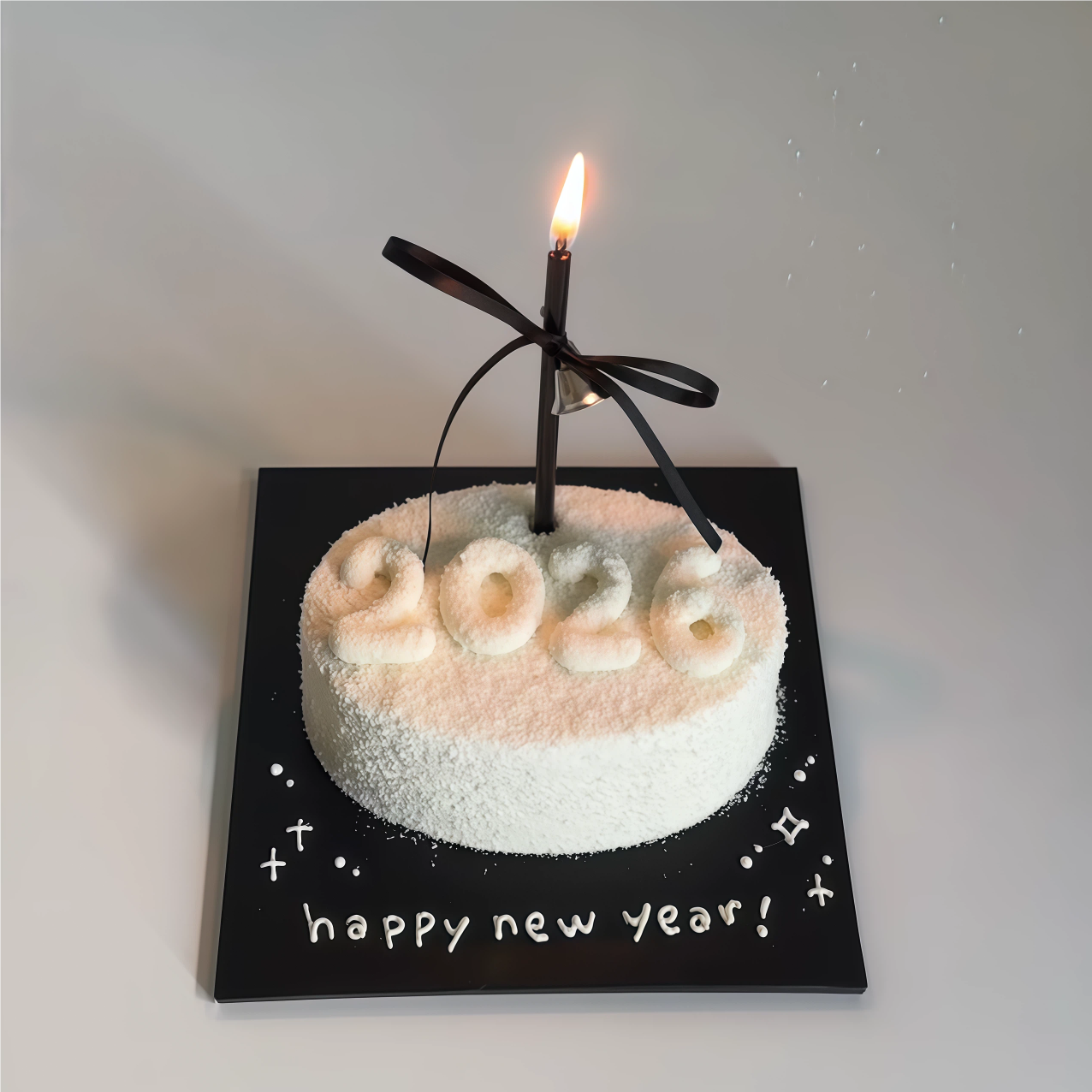 2026元旦跨年数字蜡烛蛋糕装饰黑色长条蜡烛黑色蝴蝶结蛋糕插件,节庆用品/礼品,节日装扮用品,淘宝优惠券,粉丝福利购,淘宝优惠卷