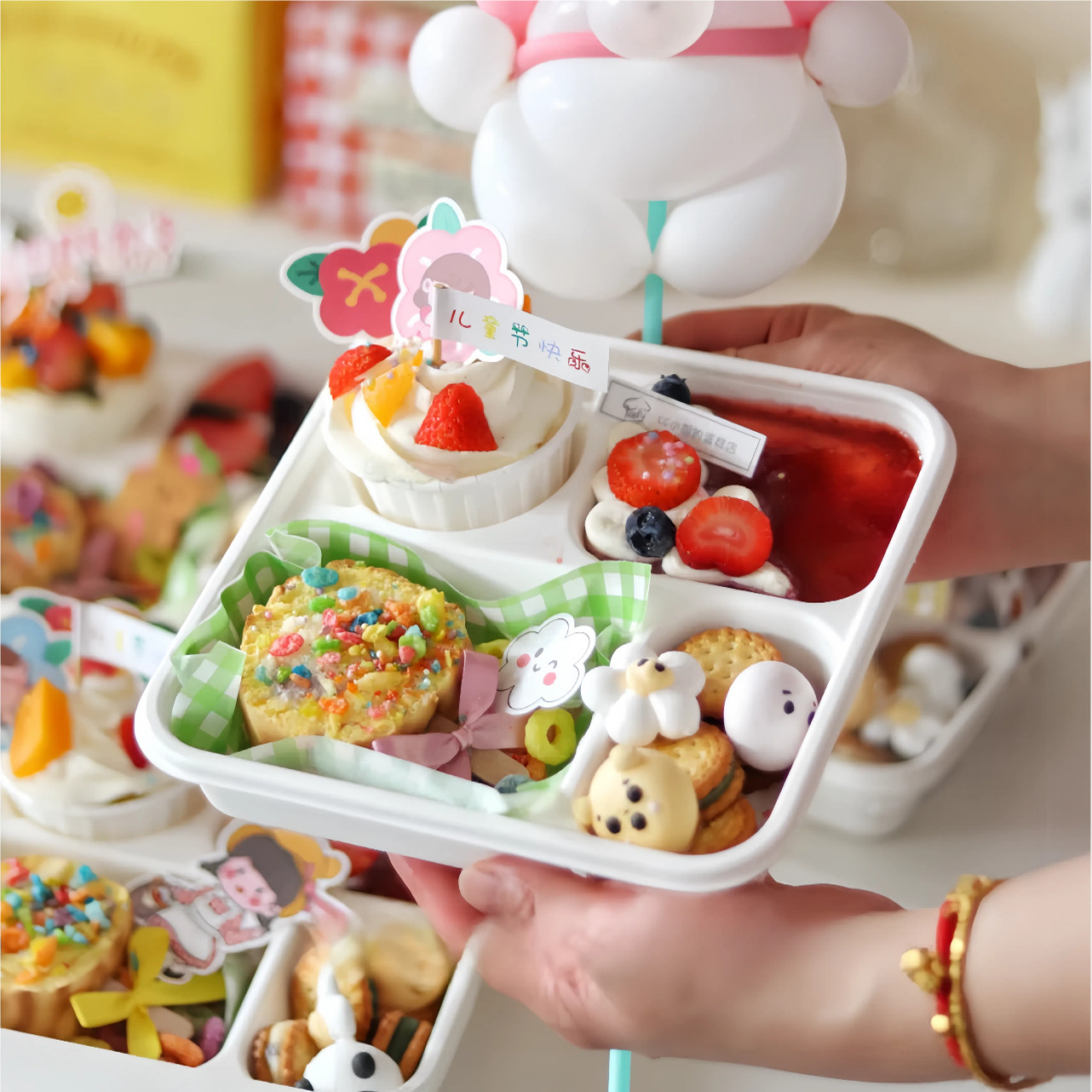 韩国ins六一儿童节小礼盒便当盒下午茶甜品蛋糕盒野餐甜品打包盒