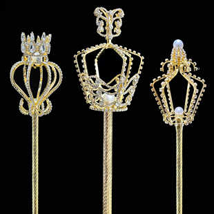 选美小姐女王权杖冠军颁奖活动皇冠型权杖精美潮流皇冠魔法仙女杖