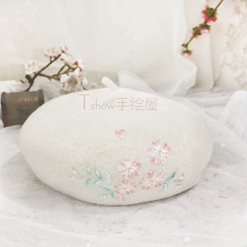 国风汉元素百搭羊毛贝雷帽