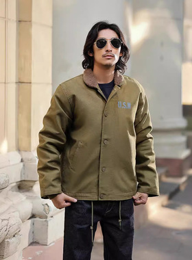 OKONKWO海军N-1甲板服夹克DECK JACKET 加厚N1男士羊羔绒棉服外套